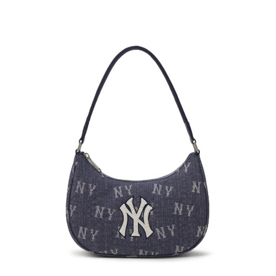 Bag MLB korea | Classic Monogram Denim Hobo Bag New York Yankees