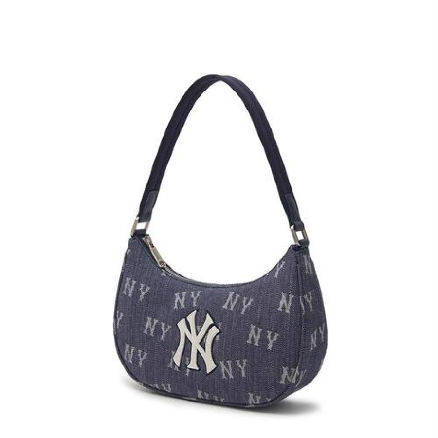 Bag MLB korea | Classic Monogram Denim Hobo Bag New York Yankees