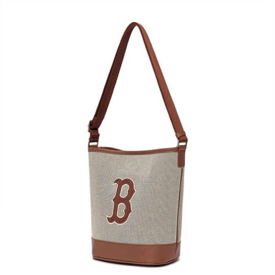 Bag MLB korea | Basic Big Logo Canvas Bucket Bag Boston Redsox