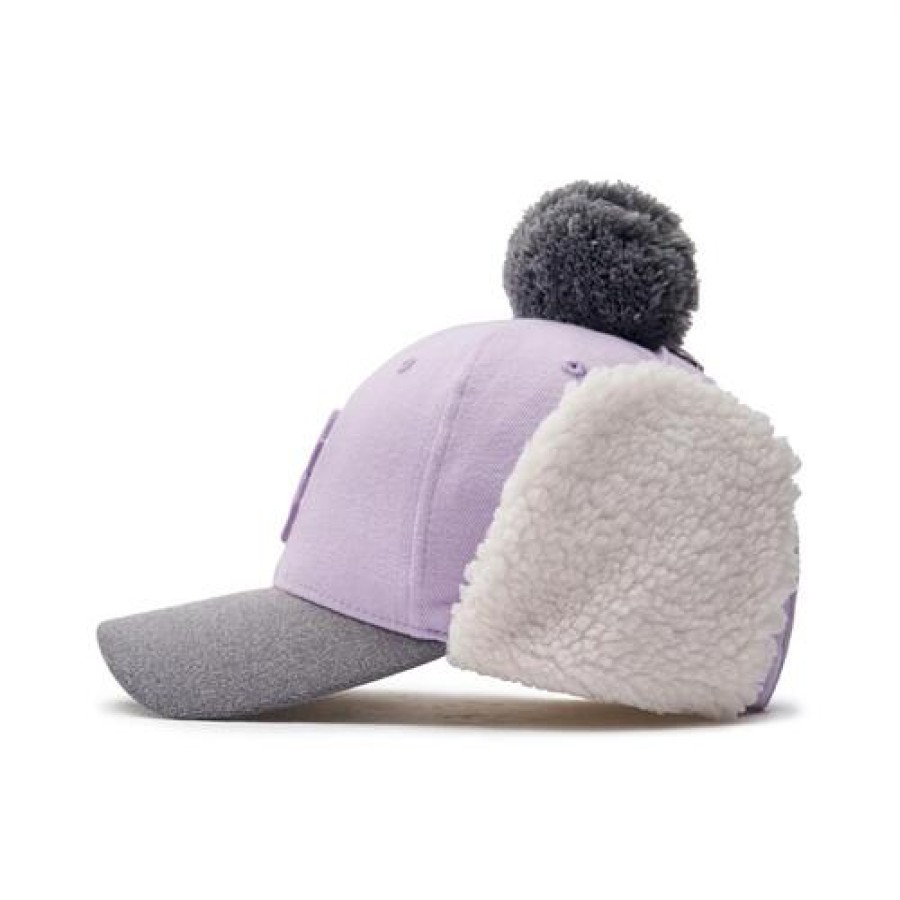 Kids MLB korea Winter Hats | [Kids] Melton Wool Pompom Fleece Ear Flap Cap Boston Red Sox