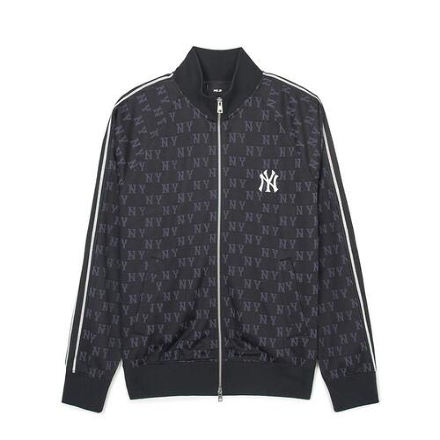 Apparel MLB korea Full-Zip Hoodies | Classic Monogram Jersey Jaquard Stand Neck Zip-Up New York Yankees