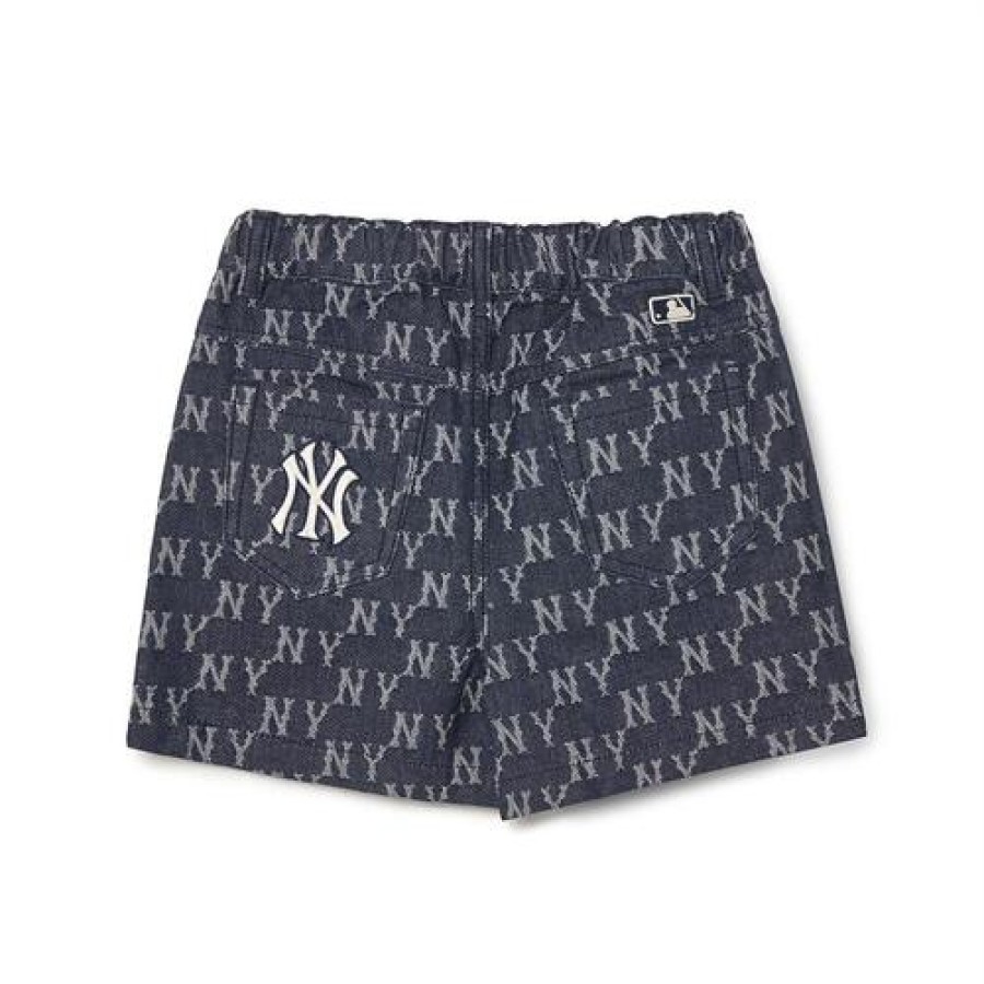 Kids MLB korea Skirts | [Kids] Classic Monogram Denim Like Jacquard Skort New York Yankees