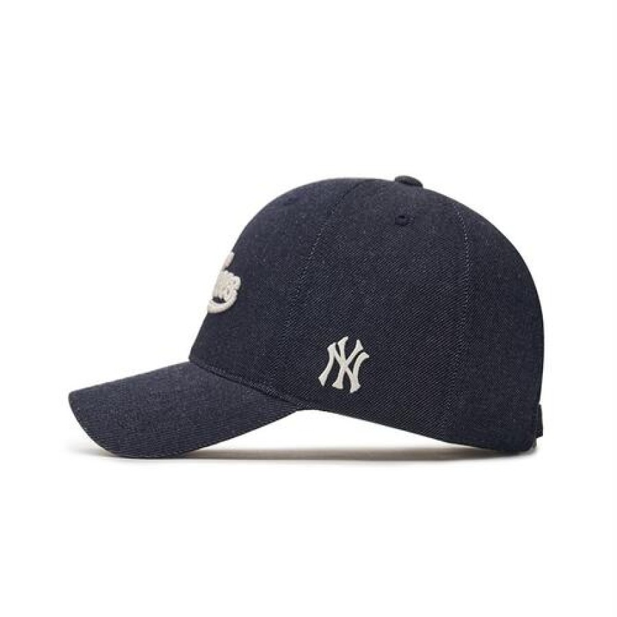 Cap MLB korea Un_Structure | Cursive Logo Denim-Like Unstructured Ball Cap New York Yankees