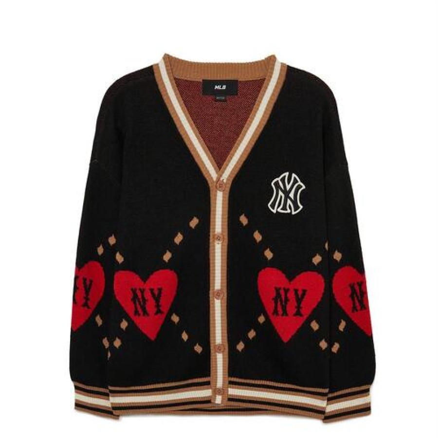 Kids MLB korea Sweaters | [Kids] Heart Big Point Knit Cardigan New York Yankees