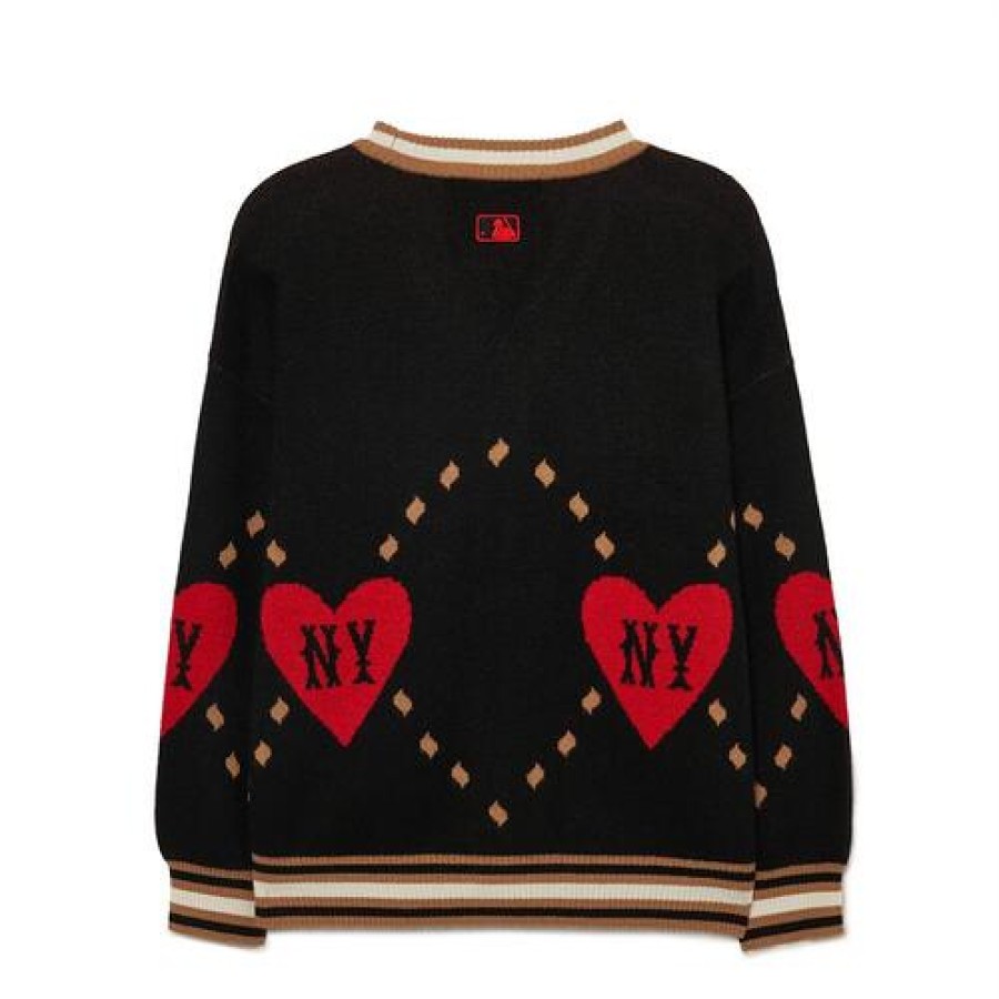 Kids MLB korea Sweaters | [Kids] Heart Big Point Knit Cardigan New York Yankees