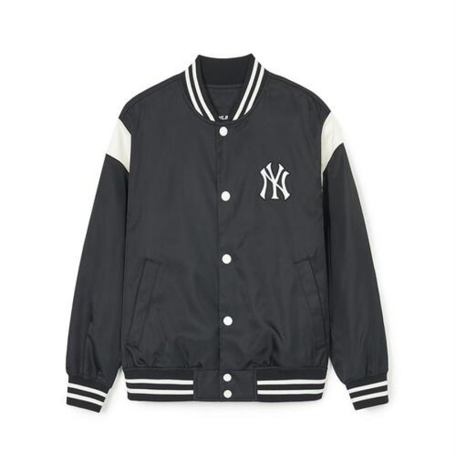 Apparel MLB korea Jackets | Nylon Basic Shoulder-Blocking Varsity Jacket(Single-Layer) New York Yankees