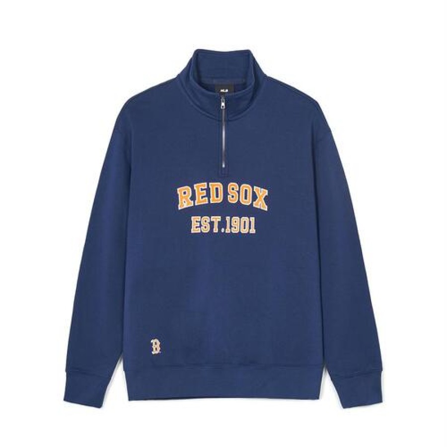 Apparel MLB korea Sweatshirts | Varsity Over Fit Half Zip Sweatshirts Boston Redsox