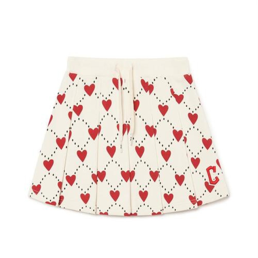 Kids MLB korea Skirts | [Kids] Heart Allover Skirt Cleveland Indians