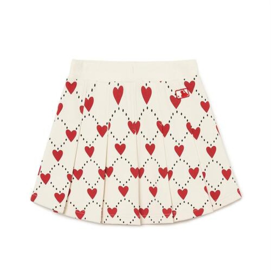 Kids MLB korea Skirts | [Kids] Heart Allover Skirt Cleveland Indians