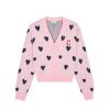 Apparel MLB korea Sweaters | [Wms] Women`S Heart All Over Pattern Crop Cardigan Cleveland Guardians