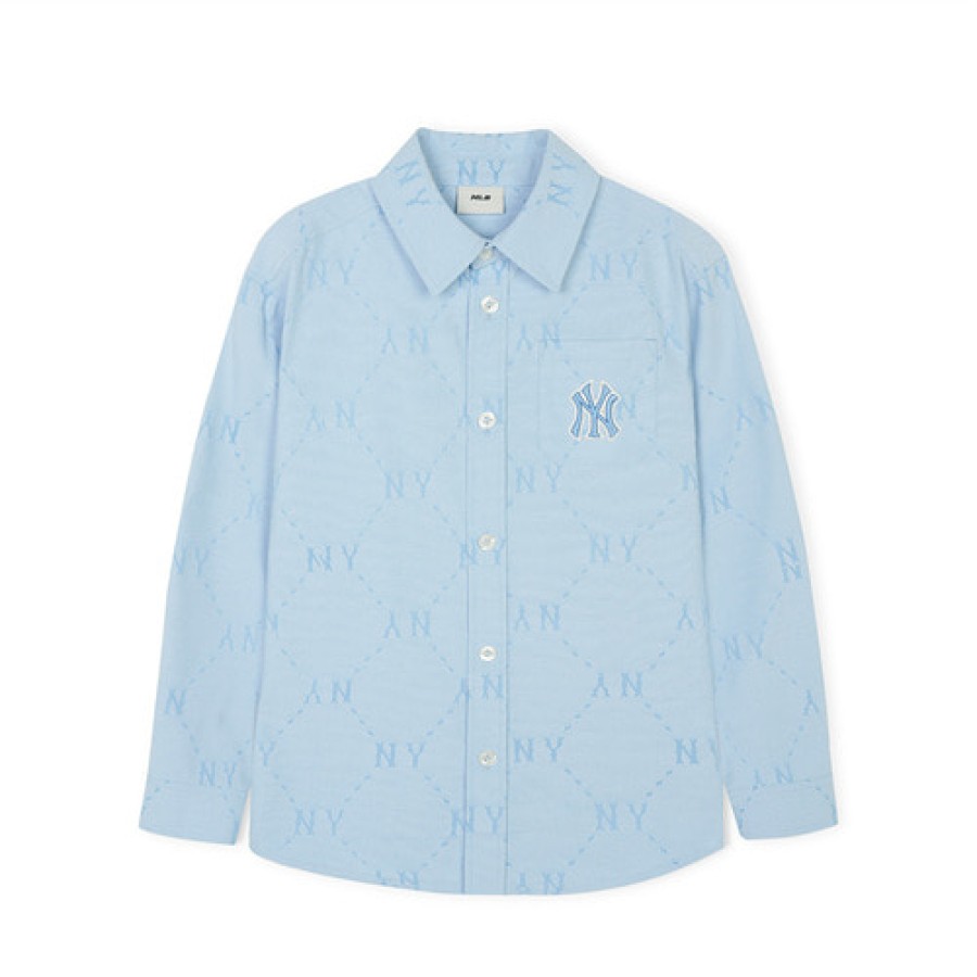 Kids MLB korea Shirts | [Kids] Dia Monogram Oxford Jqd Shirt New York Yankees