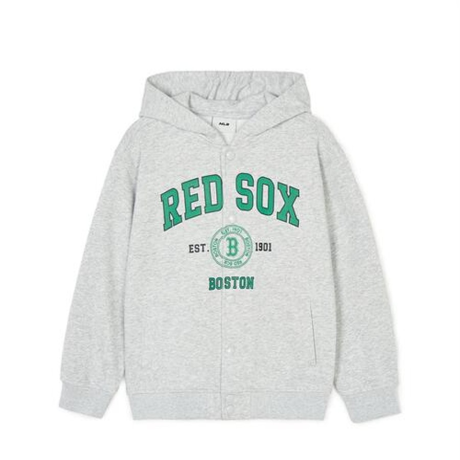 Kids MLB korea Hoodies | [Kids] Varsity Button Hoodie Boston Red Sox