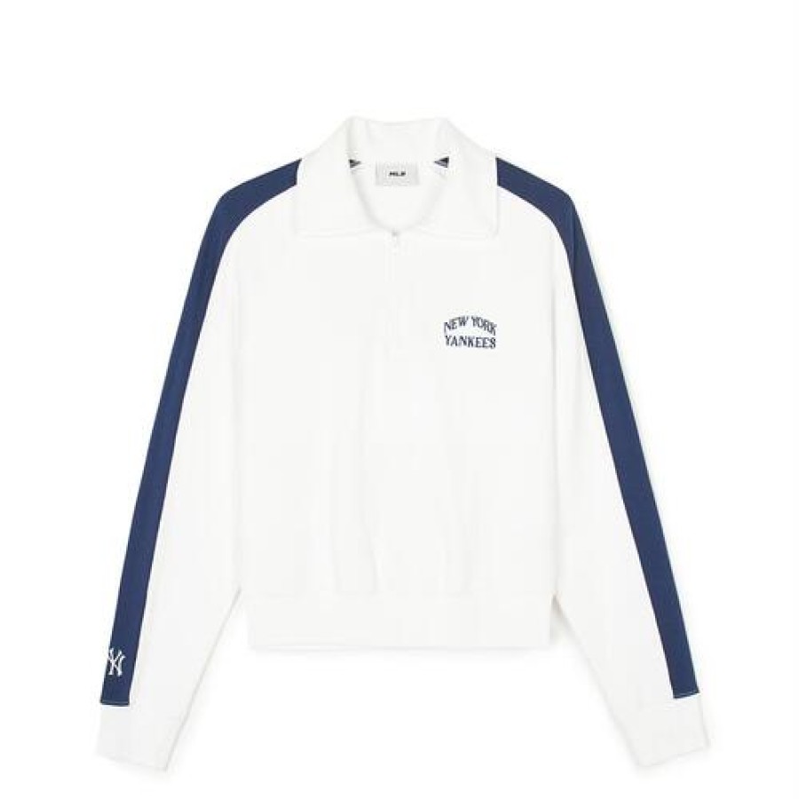 Apparel MLB korea Sweatshirts | [Wms] Women Sportive Varsity Half Zip Crop Sweatshirts New York Yankees