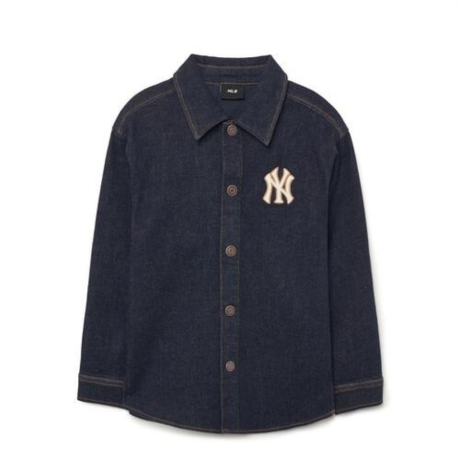 Kids MLB korea Shirts | [Kids] Varsity Denim Shirt New York Yankees