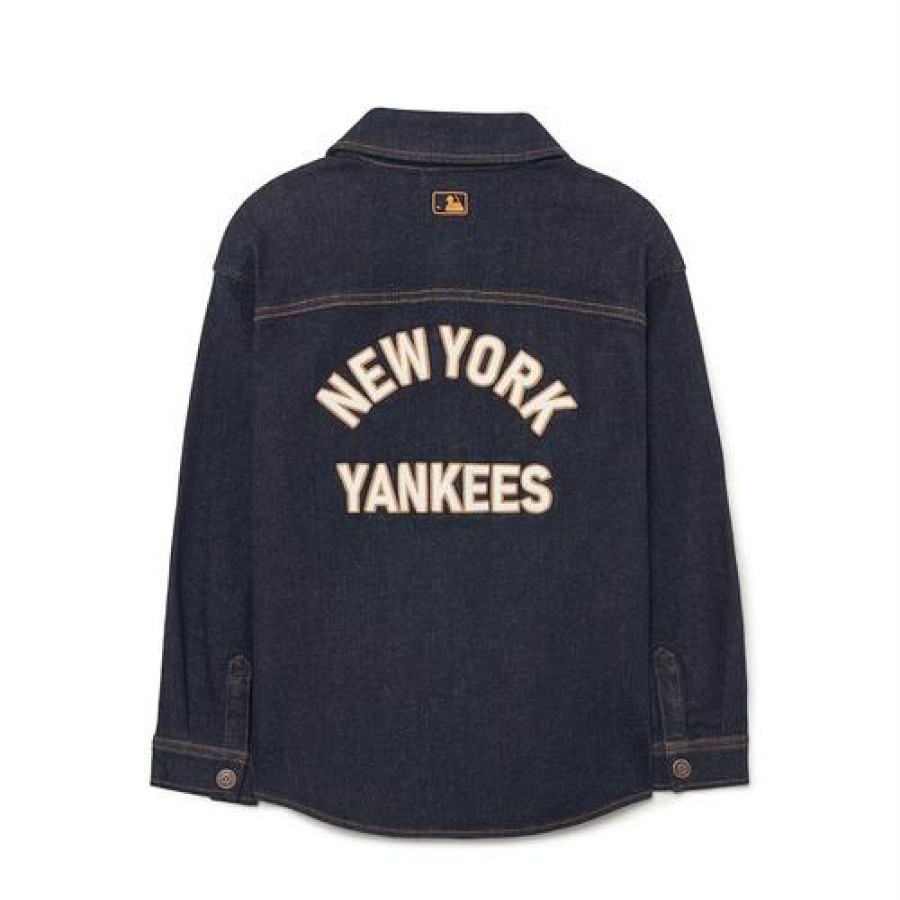 Kids MLB korea Shirts | [Kids] Varsity Denim Shirt New York Yankees