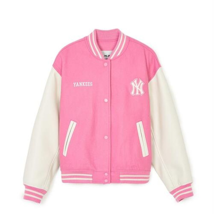 Apparel MLB korea Varsity Jackets | [Wms] Women`S Wool Crop Varsity Jacket New York Yankees