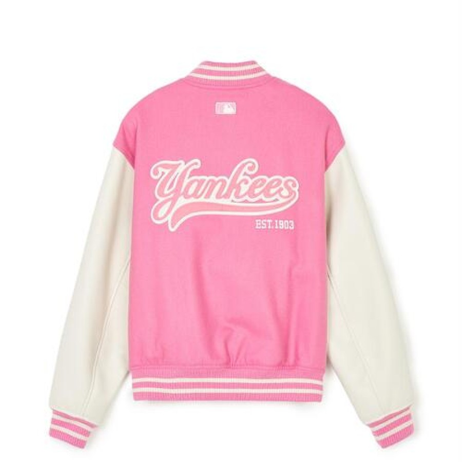 Apparel MLB korea Jackets | [Wms] Women`S Wool Crop Varsity Jacket New York Yankees