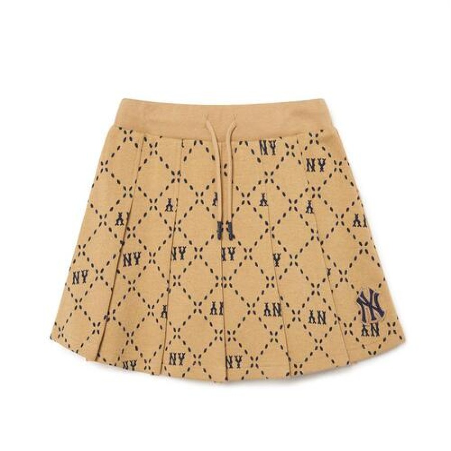 Kids MLB korea Skirts | [Kids] Dia Monogram Jacquard Pleats Skirt New York Yankees