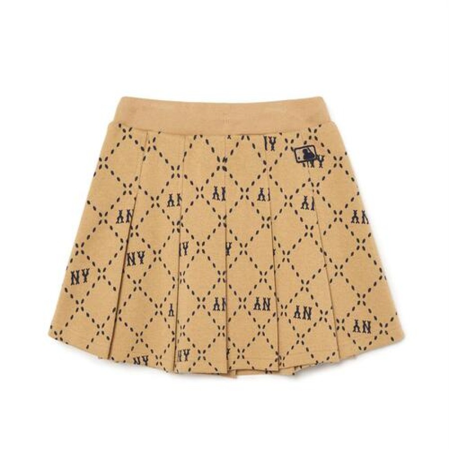 Kids MLB korea Skirts | [Kids] Dia Monogram Jacquard Pleats Skirt New York Yankees