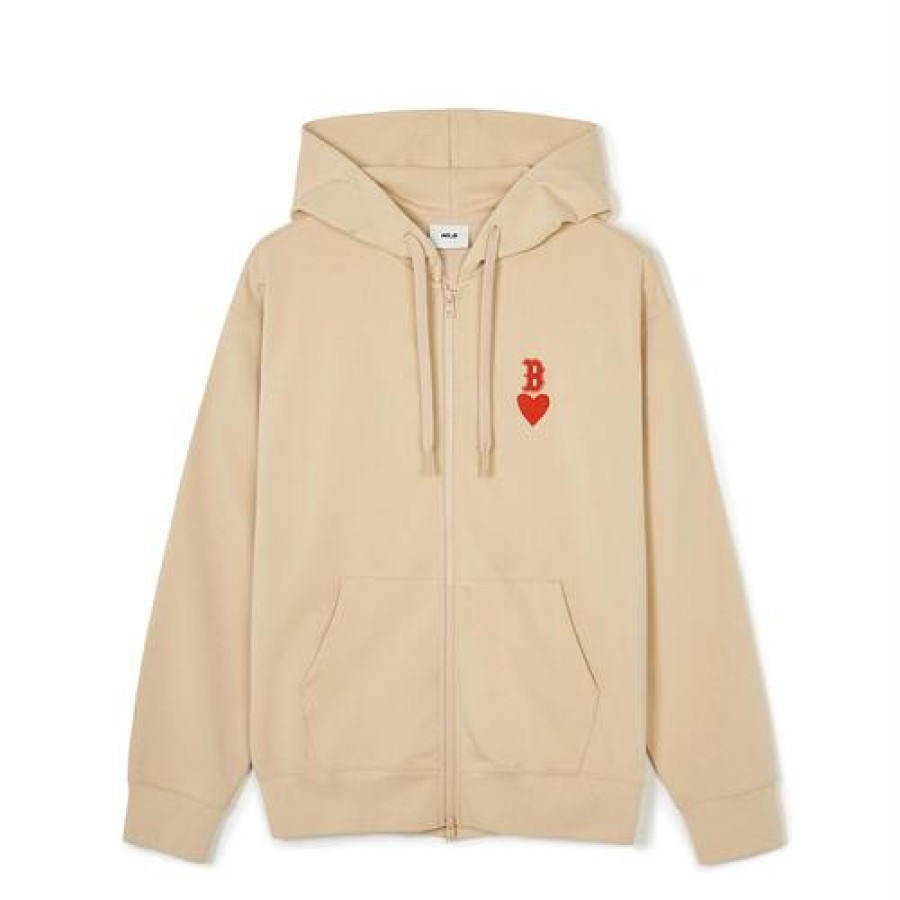 Apparel MLB korea Full-Zip Hoodies | Heart Overfit Hood Zip Up Boston Redsox