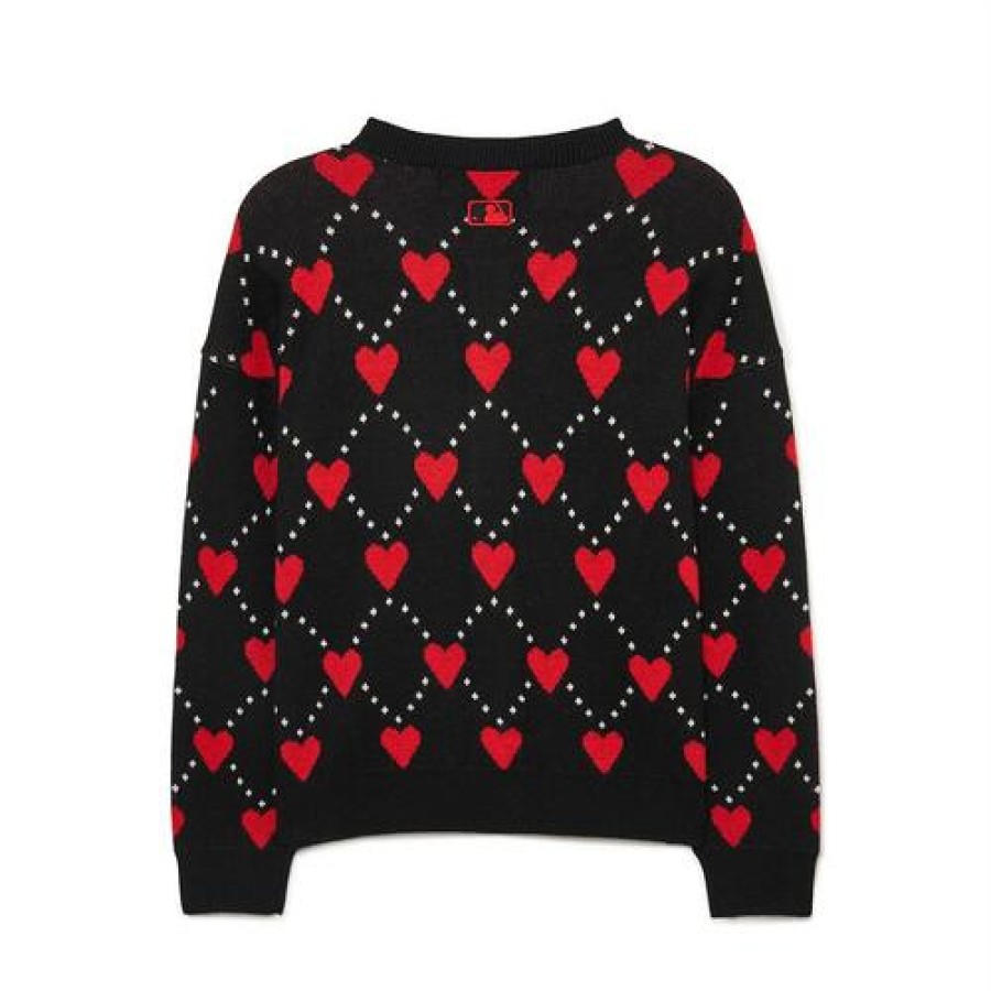 Kids MLB korea Sweaters | [Kids] Heart All Over Knit Cardigan New York Yankees