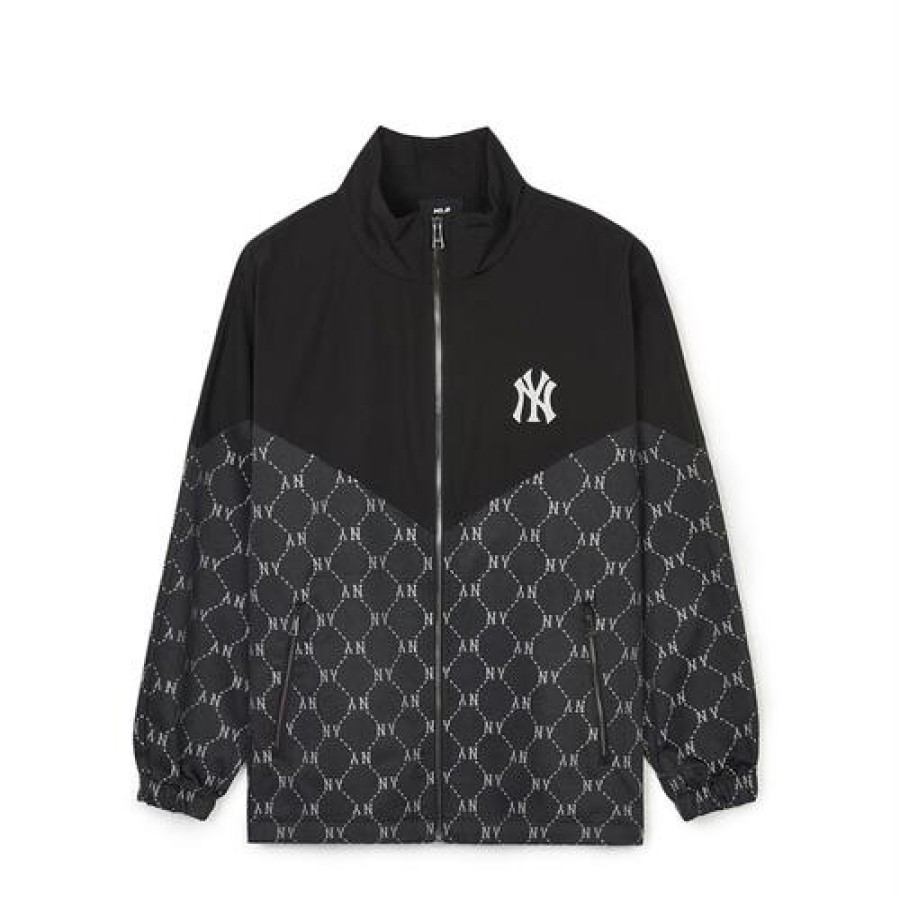 Apparel MLB korea Jackets | Dia Monogram Jqd V-Block Stan Neck Windbreaker New York Yankees