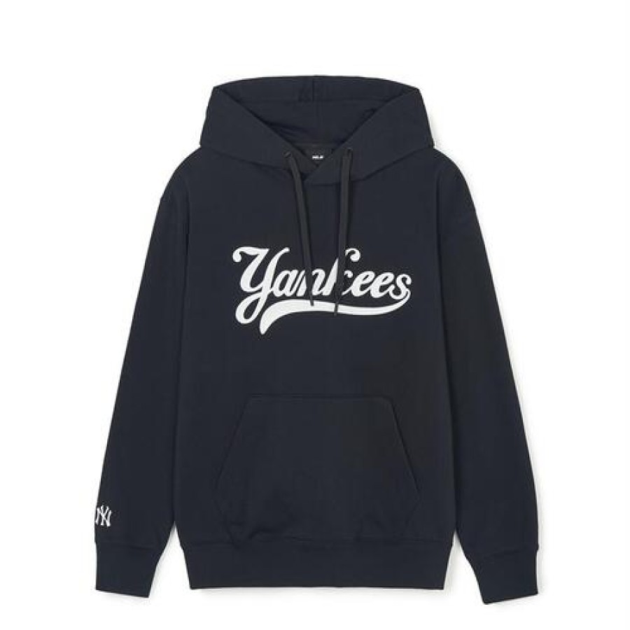 Apparel MLB korea Hoodies | Varsity Cursive Over Fit Hoodie New York Yankees