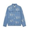 Apparel MLB korea Jackets | Basic Multi Mega Logo Embroidery Denim Jacket New York Yankees