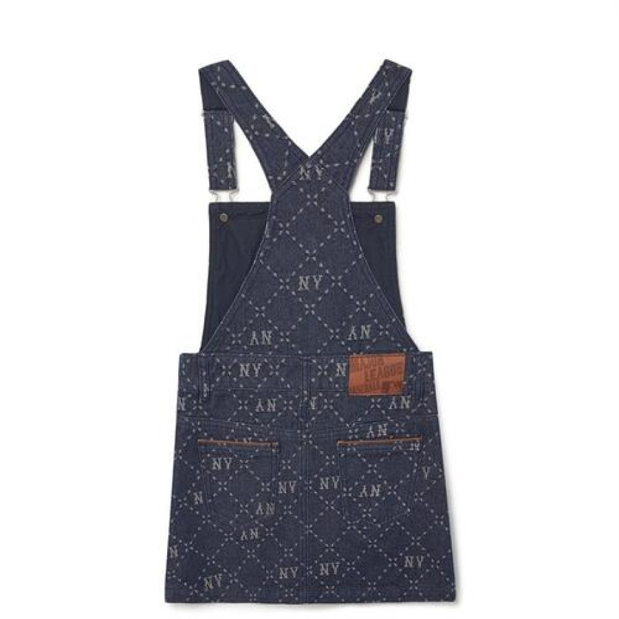 Kids MLB korea Dresses | [Kids] Dia Monogram Denim Like Jacquard Dress New York Yankees