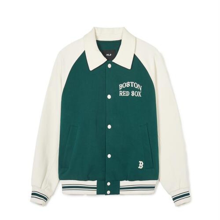 Apparel MLB korea Varsity Jackets | Jersey Collar Raglan Varsity Jacket(Single-Layer) Boston Redsox