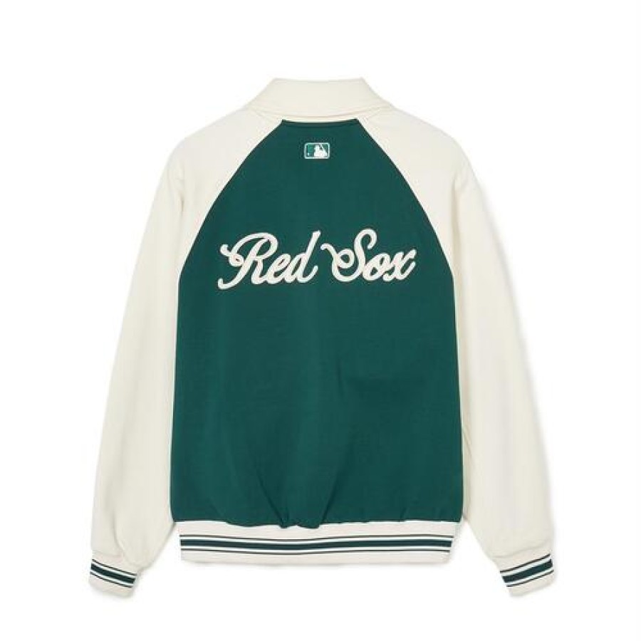 Apparel MLB korea Varsity Jackets | Jersey Collar Raglan Varsity Jacket(Single-Layer) Boston Redsox