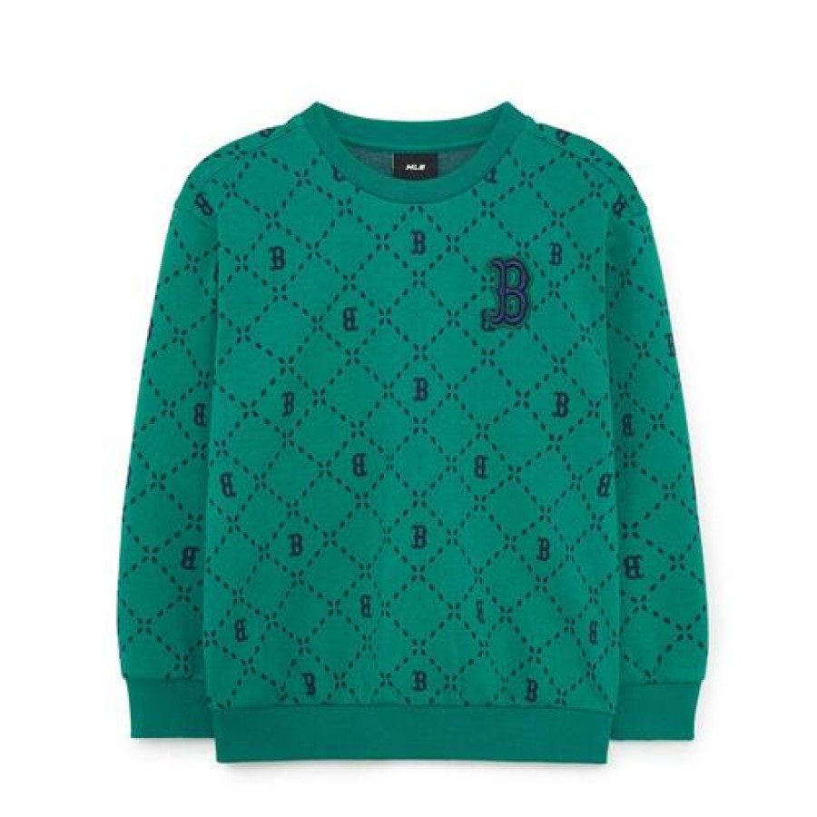 Kids MLB korea Sweatshirts | [Kids] Dia Monogram Jacquard Sweatshirt Boston Red Sox