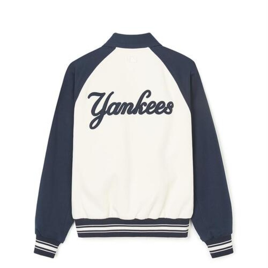 Apparel MLB korea Jackets | Jersey Collar Raglan Varsity Jacket New York Yankees