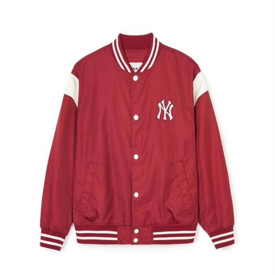 Apparel MLB korea Jackets | Nylon Basic Shoulder-Blocking Varsity Jacket(Single-Layer) New York Yankees