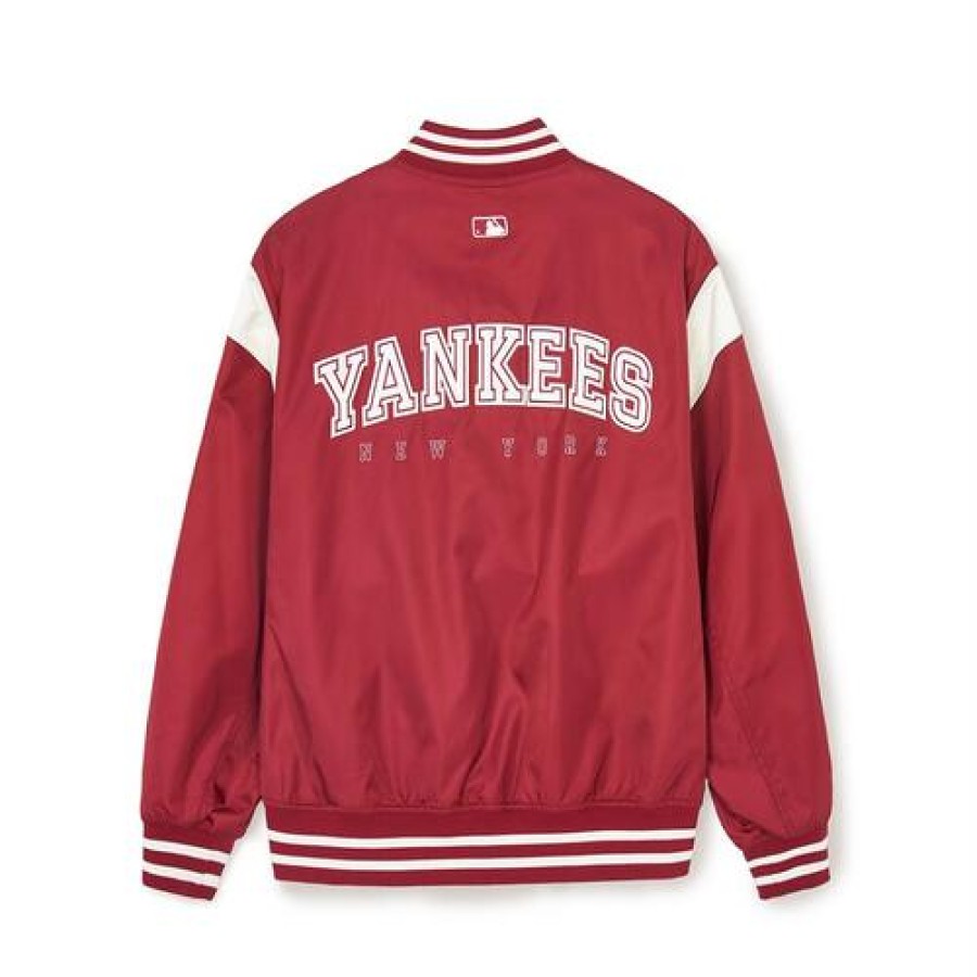 Apparel MLB korea Jackets | Nylon Basic Shoulder-Blocking Varsity Jacket(Single-Layer) New York Yankees