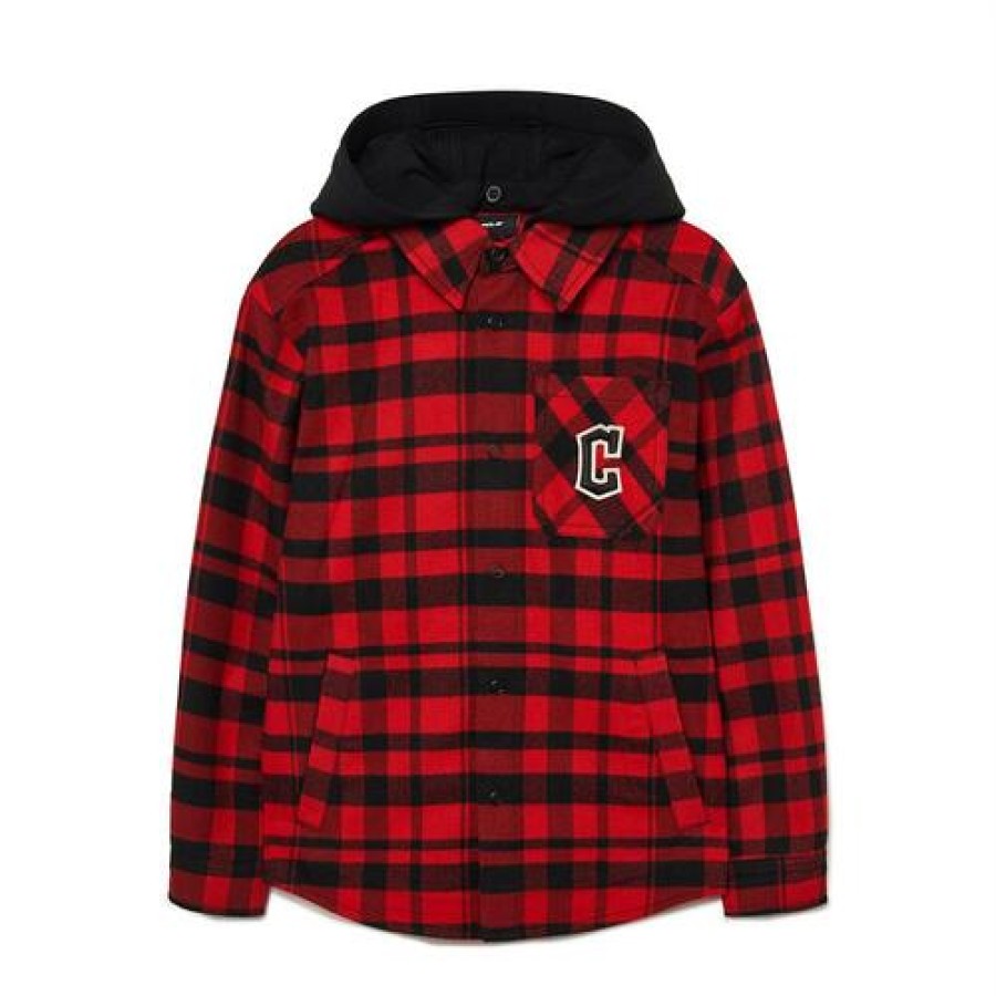 Kids MLB korea Shirts | [Kids] Check Hoodie Shirts Cleveland Indians