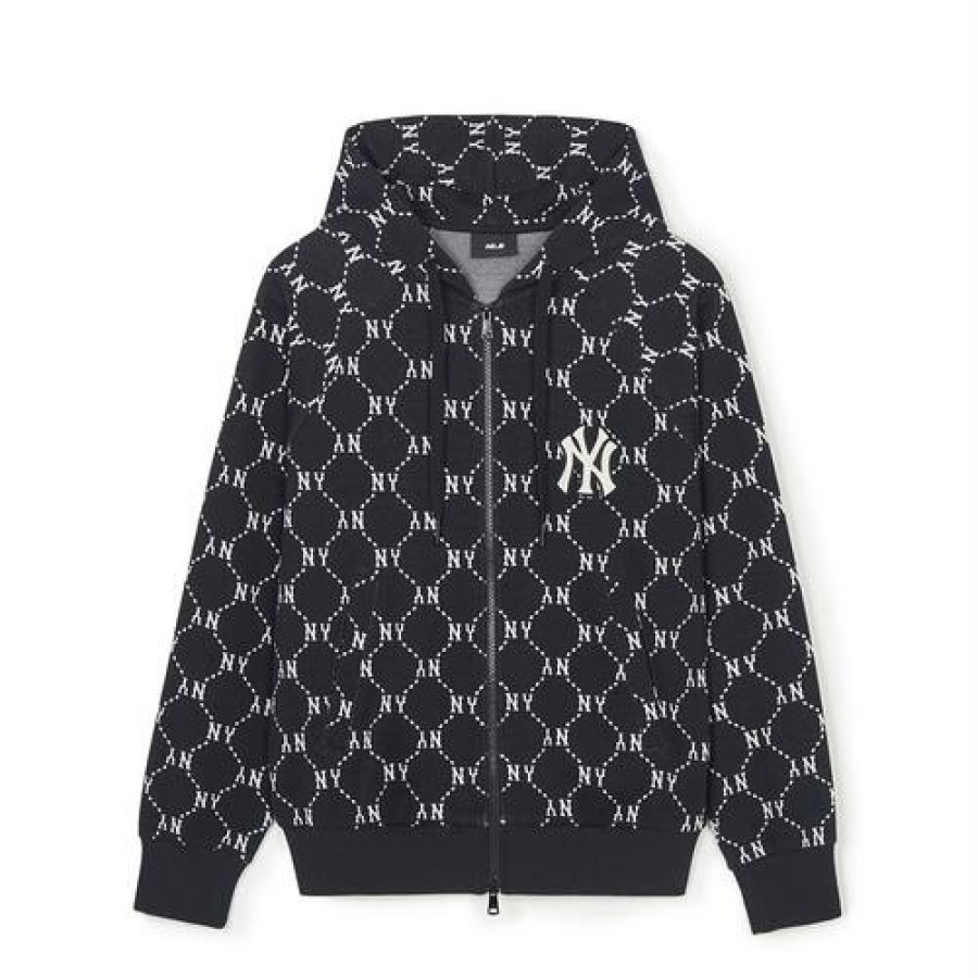 Apparel MLB korea Hoodies | Dia Monogram Jaquard Hood Zip-Up New York Yankees