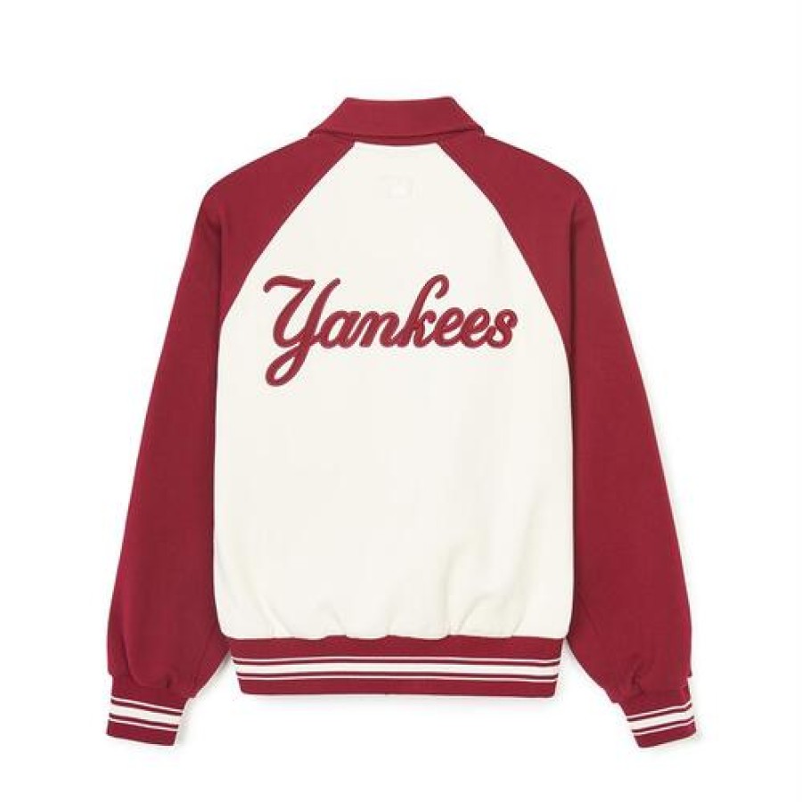 Apparel MLB korea Varsity Jackets | Jersey Collar Raglan Varsity Jacket New York Yankees