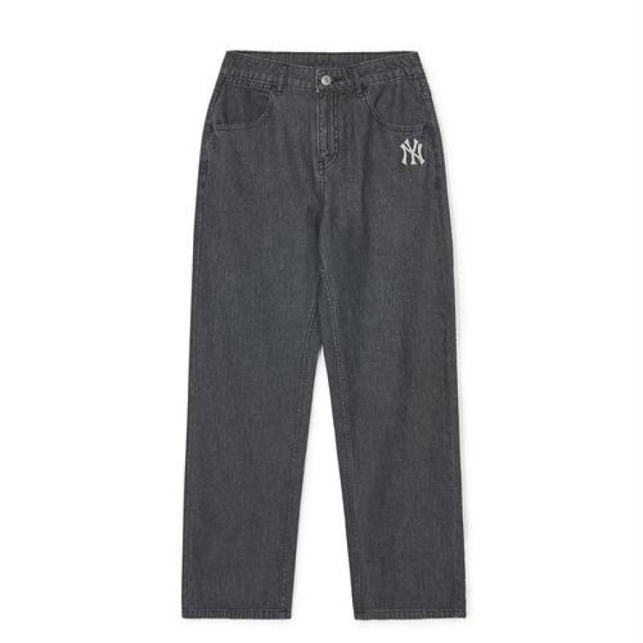 Apparel MLB korea Pants | [Wms] Women`S Basic Medium Logo Wide Denim Pants New York Yankees