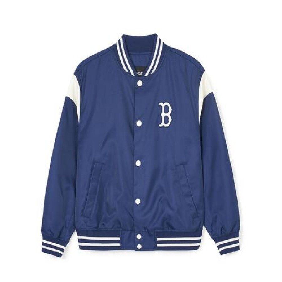 Apparel MLB korea Jackets | Nylon Basic Shoulder-Blocking Varsity Jacket(Single-Layer) Boston Redsox