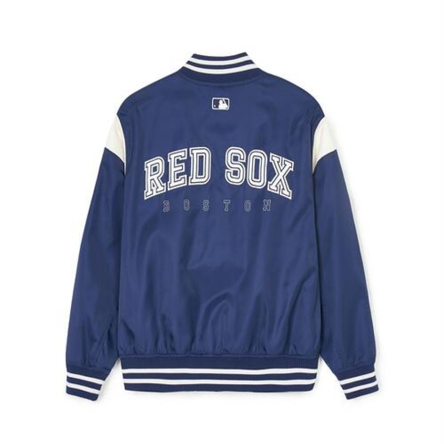 Apparel MLB korea Jackets | Nylon Basic Shoulder-Blocking Varsity Jacket(Single-Layer) Boston Redsox