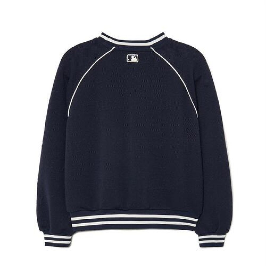 Kids MLB korea Sweatshirts | [Kids] Dia Monogram Poly Jqd Girl`S Cropped Sweatshirt New York Yankees