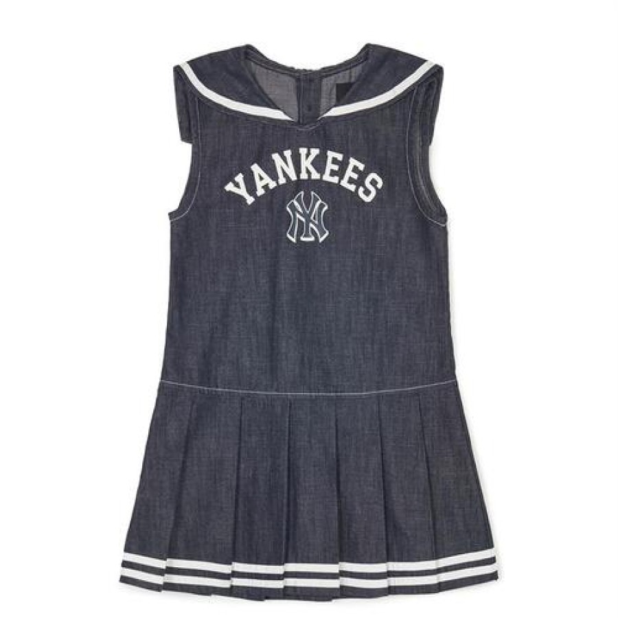 Kids MLB korea Dresses | [Kids] Varsity Denim-Like Dress New York Yankees