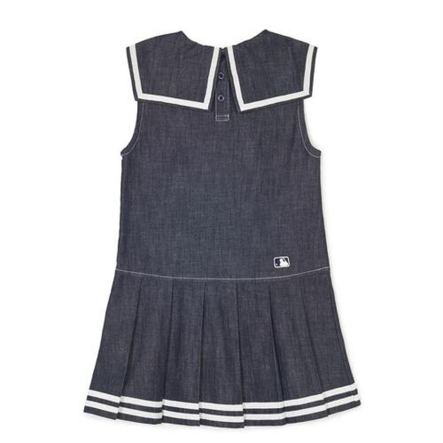 Kids MLB korea Dresses | [Kids] Varsity Denim-Like Dress New York Yankees