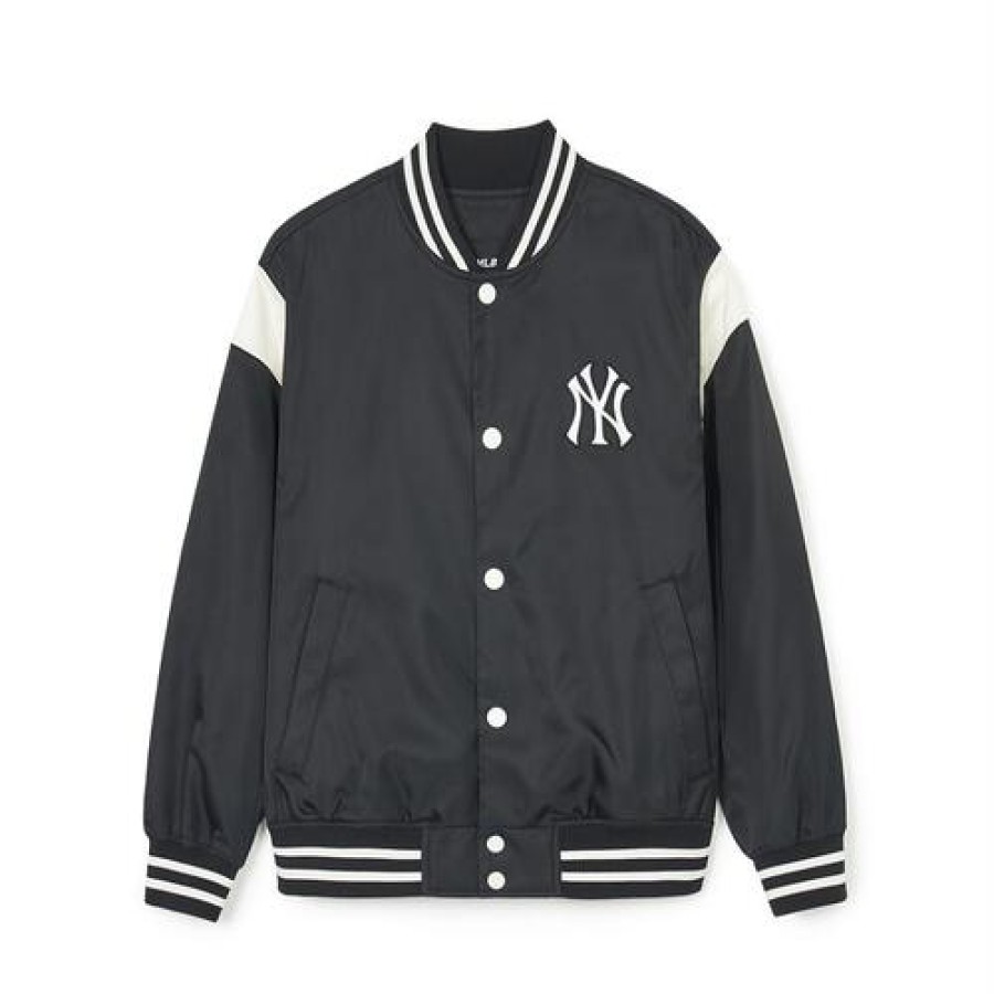 Apparel MLB korea Varsity Jackets | Nylon Basic Shoulder-Blocking Varsity Jacket(Single-Layer) New York Yankees