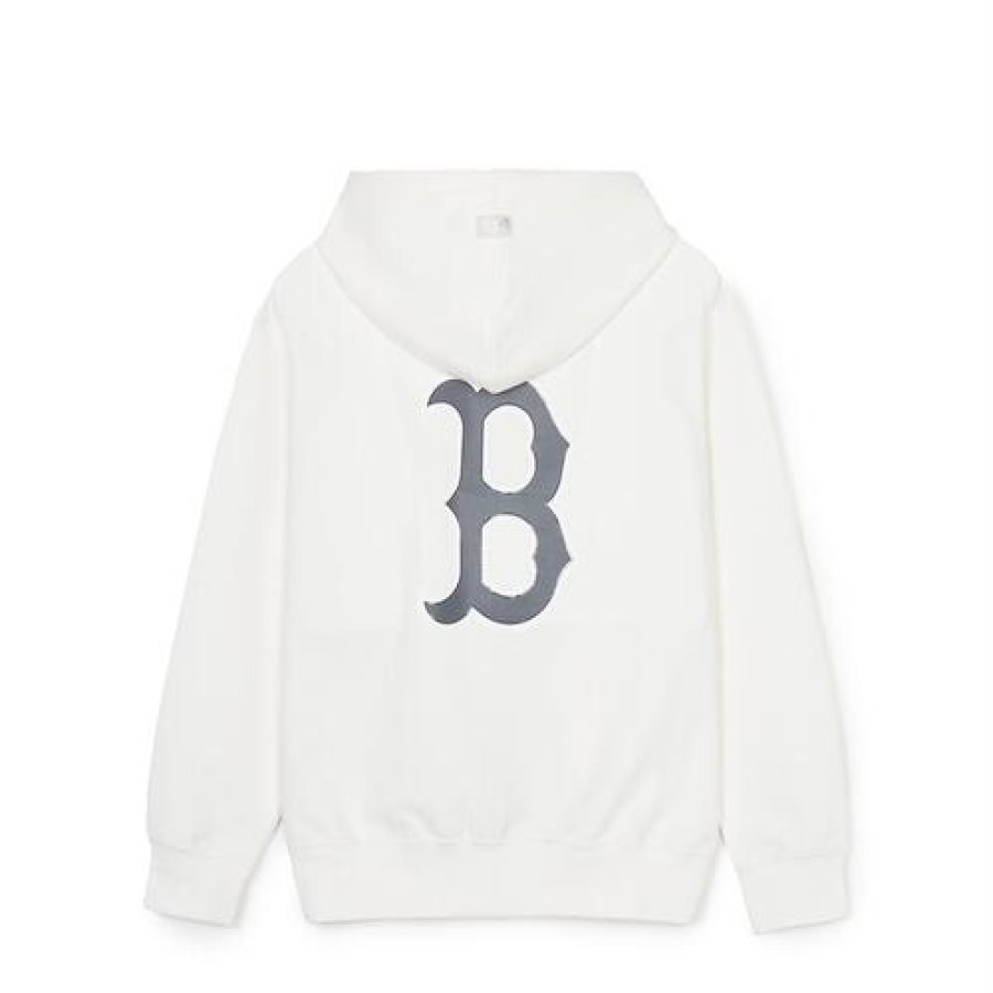 Apparel MLB korea Full-Zip Hoodies | Basic Big Logo Double Knit Hood Zip-Up Boston Redsox