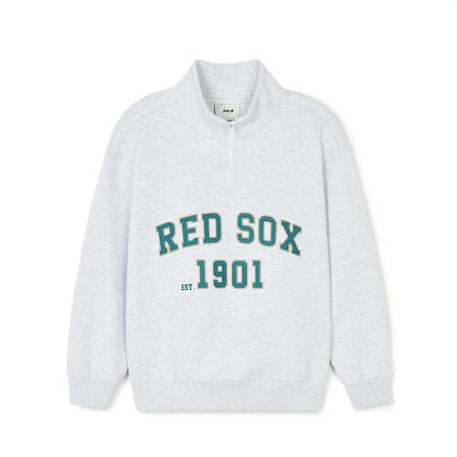 Kids MLB korea Sweatshirts | [Kids] Varsity Half-Zip Up Mtm Set Up Boston Red Sox