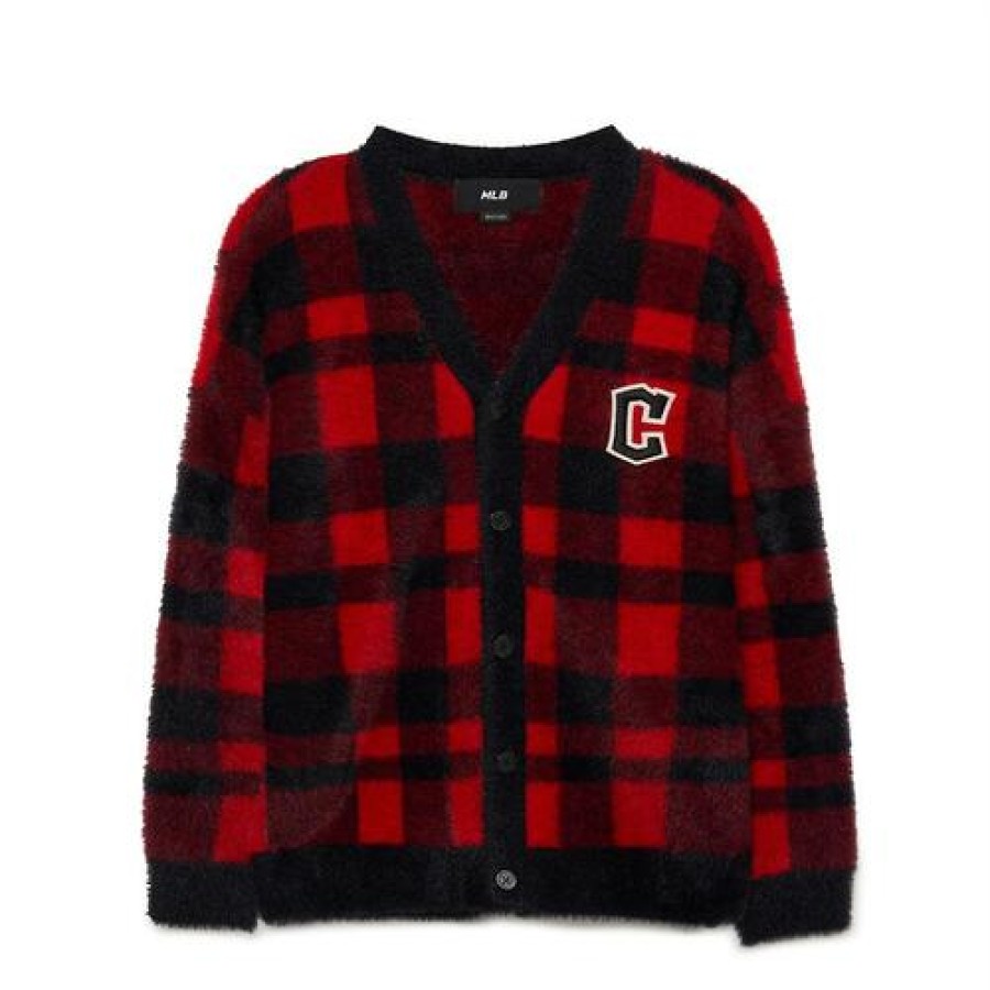 Kids MLB korea Sweaters | [Kids] Check Knit Cardigan Cleveland Indians