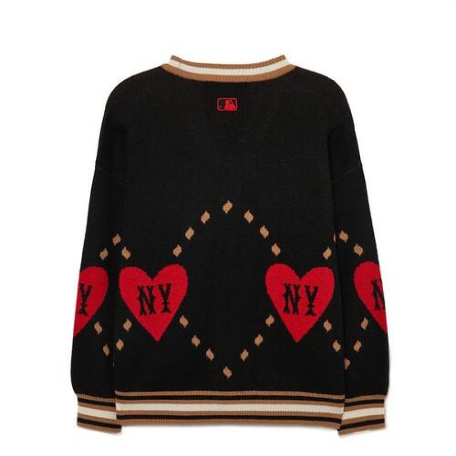 Kids MLB korea Sweaters | [Kids] Heart Big Point Knit Cardigan New York Yankees