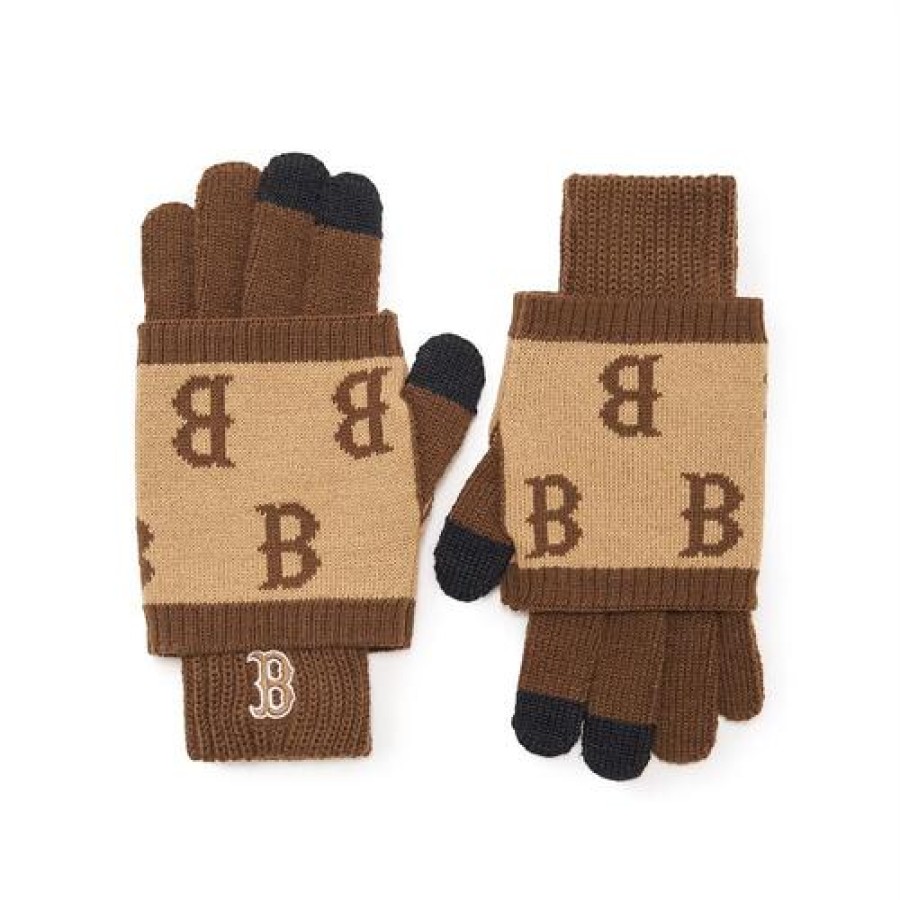 Kids MLB korea Others | [Kids] Classic Monogram Knit Glove Boston Red Sox